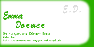 emma dormer business card