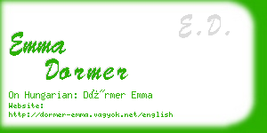 emma dormer business card